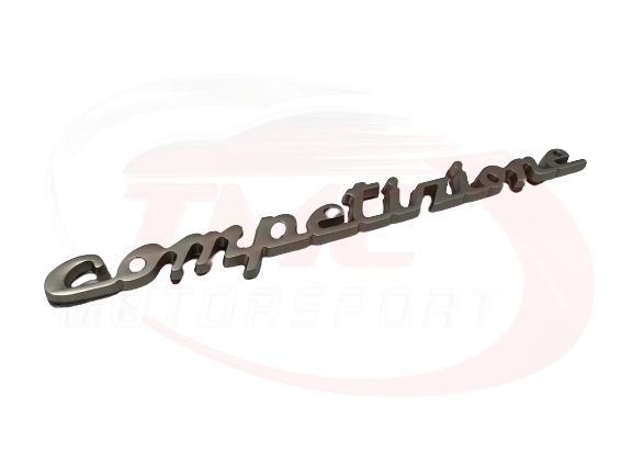Black or Silver Competizione Badge 14cm x 1cm OLD STOCK REDUCED TO CLEAR - Abarth Tuning