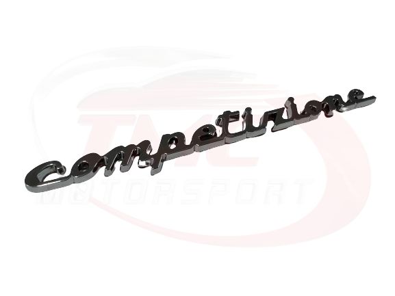 Black or Silver Competizione Badge 14cm x 1cm OLD STOCK REDUCED TO CLEAR - Abarth Tuning