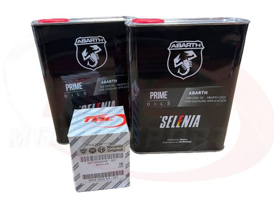 Genuine Abarth 500/595/695 Selenia Oil 10w50 Pack w/ Oil Filter