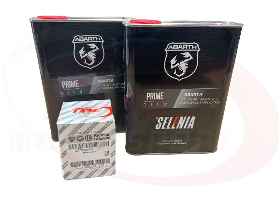 Genuine Abarth 1.4 Multiair Engine Punto Evo, 124 Spider Selenia Oil 5w40 Pack w/ Oil Filter - Abarth Tuning