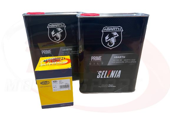 Genuine Abarth 1.4 Multiair Engine Punto Evo, 124 Spider Selenia Oil 5w40 Pack w/ Oil Filter