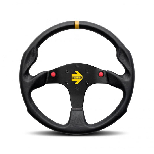 MOMO Mod.80 Evo - Black Leather 350mm Track Steering Wheel - Abarth Tuning