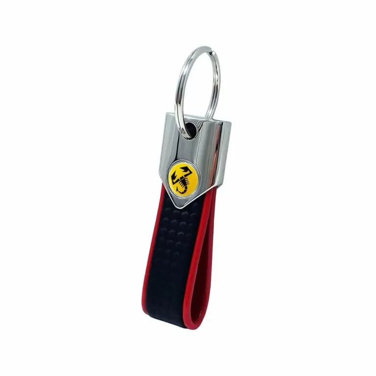 Abarth Carbon Effect Keyring - Red - Various Options - Abarth Tuning