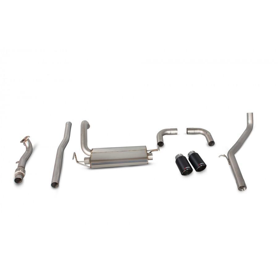 Scorpion Exhausts Non-Resonated Cat Back System for Abarth 500 / 595 / 695 - Carbon Ascari Tips - Abarth Tuning