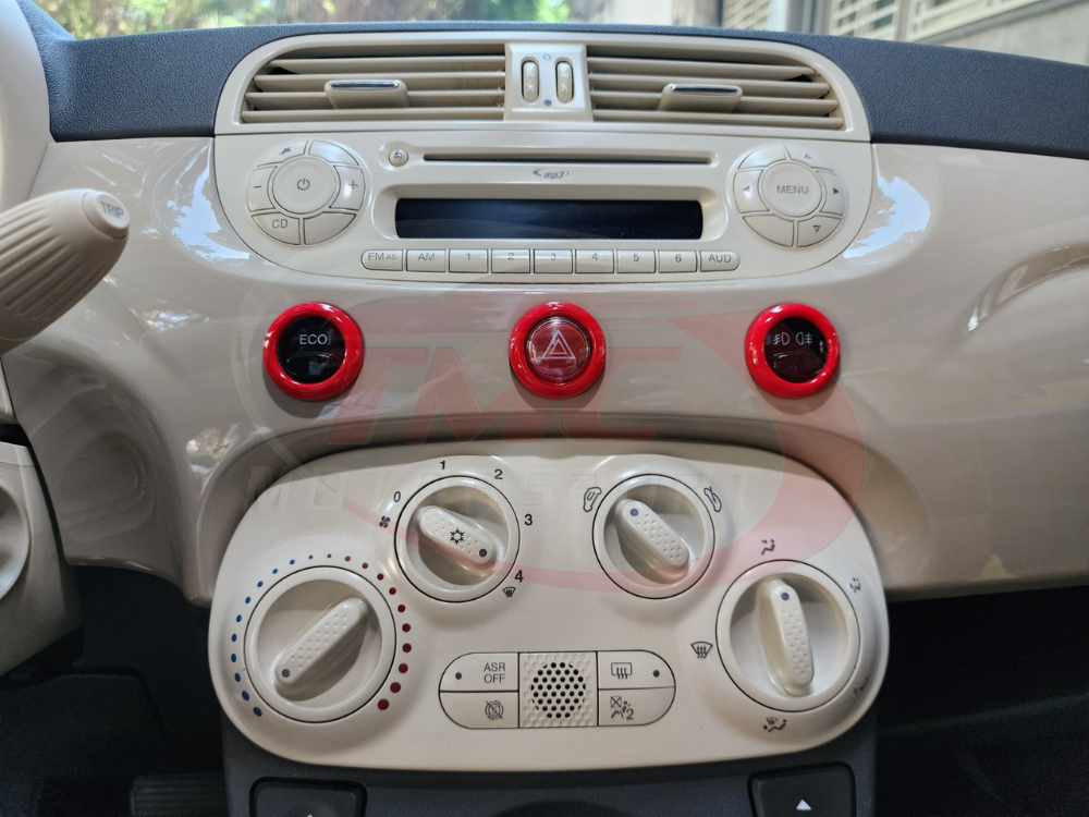 Abarth 500 / 595 / 695 Dashboard Button Surrounds - Various Options - Abarth Tuning