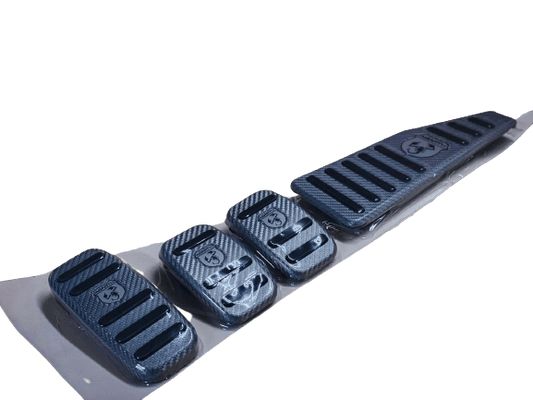 Genuine Abarth Silver Carbon Alutex Pedal Set - 500 Abarth Manual - Unboxed (LHD) - Abarth Tuning