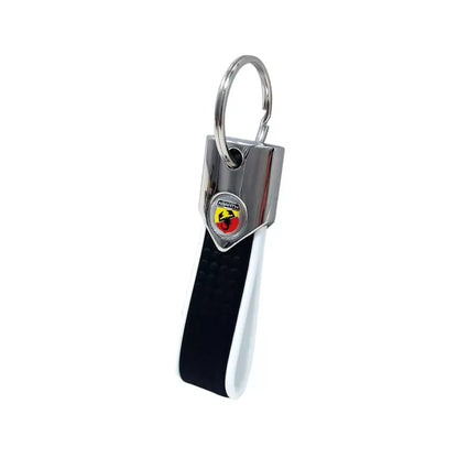 Abarth Carbon Effect Keyring - White - Various Options - Abarth Tuning