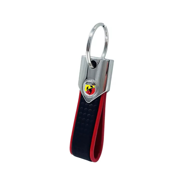Abarth Carbon Effect Keyring - Red - Various Options - Abarth Tuning