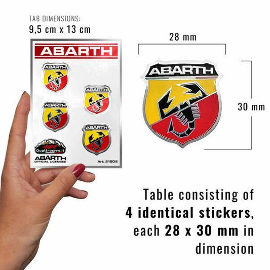 Abarth Logo Mini Badge Sticker - Quad Pack - Abarth Tuning