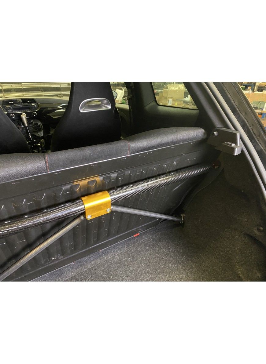 Abarth 500 / 595 / 695 Carbon REAR STRUT BAR WITH TIE RODS KIT WITH REAR SEAT REMOVAL - DNA RACING - Abarth Tuning