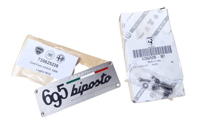 Genuine Abarth "695 Biposto" Dashboard Plate - Abarth Tuning