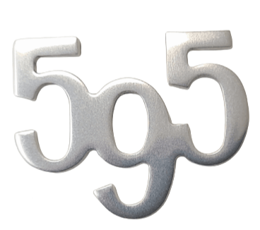 Genuine Abarth Badge "Abarth 595" Satin Chrome - 500 Abarth - Abarth Tuning