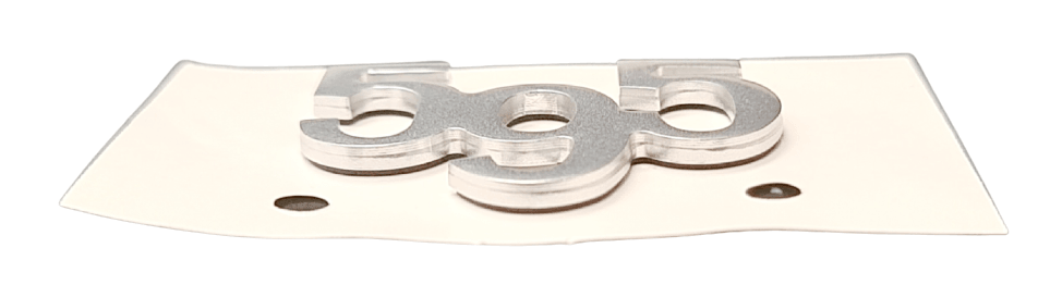 Genuine Abarth Badge "Abarth 595" Satin Chrome - 500 Abarth - Abarth Tuning