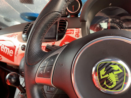 500 steering wheel badge overlay - Abarth Tuning