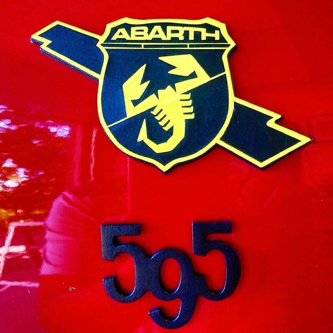 Abarth 500/595 Badge decals set of four including side badges, with Italian flag detail - Abarth Tuning