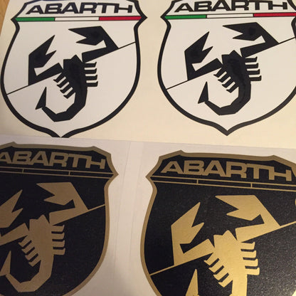 124 Badge decals set of four including side badges, with Italian flag detail - Abarth Tuning