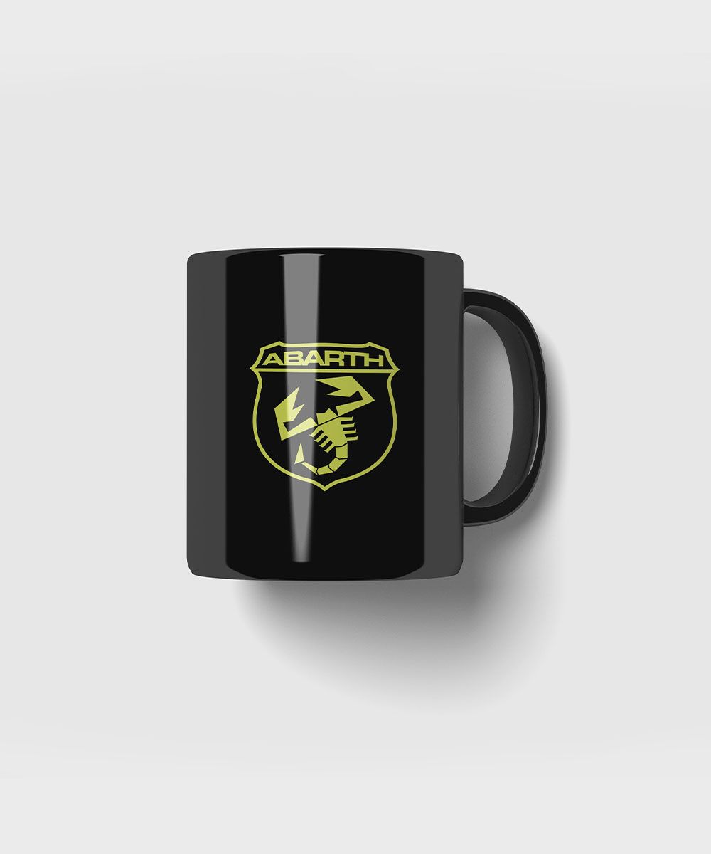 Genuine Abarth Mug Acid Yellow Scorpion Logo Print
