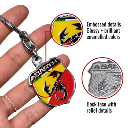 Abarth Metal Shield Keyring - Abarth Tuning